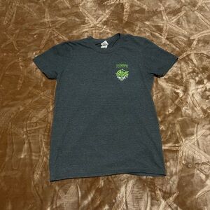 Gildan Charcoal T-Shirt with Neon Green Graphic